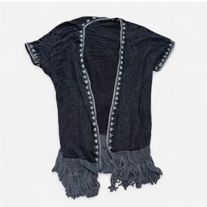 Easel Black and Gray Knit duster